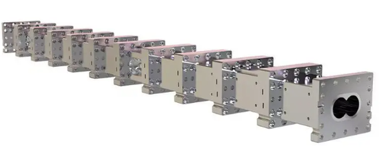 Harga bagus Co Rotating Twin Screw Extruder Barrel Untuk Masterbatch Compounding on line