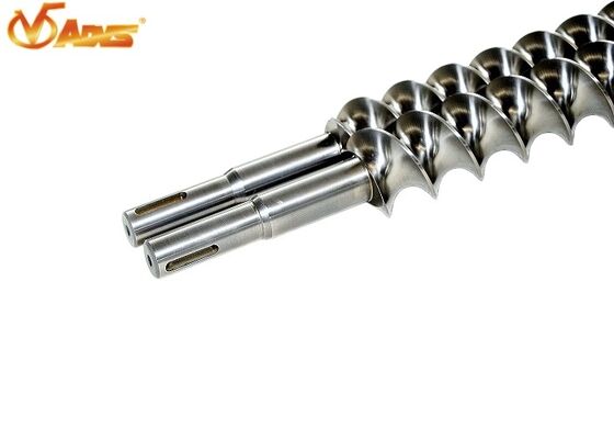 Harga bagus Bagian-bagian suku cadang sekrup baja paduan Cr-Mo khusus, sekrup extruder kembar on line