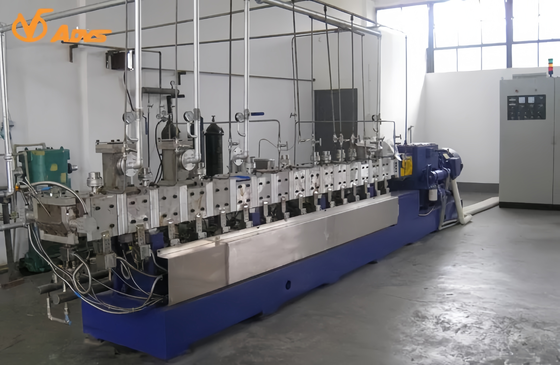 Harga bagus 55 kW Counter-Rotating Twin Screw Extruder dengan 3 Ventilasi Udara untuk Industri Makanan dan Farmasi on line